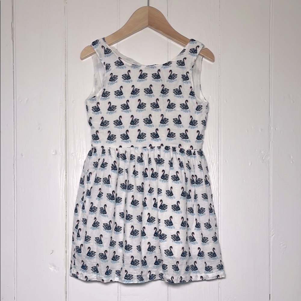 EPHEX VGUC 100% Cotton Lined Swan Print Halter Dress